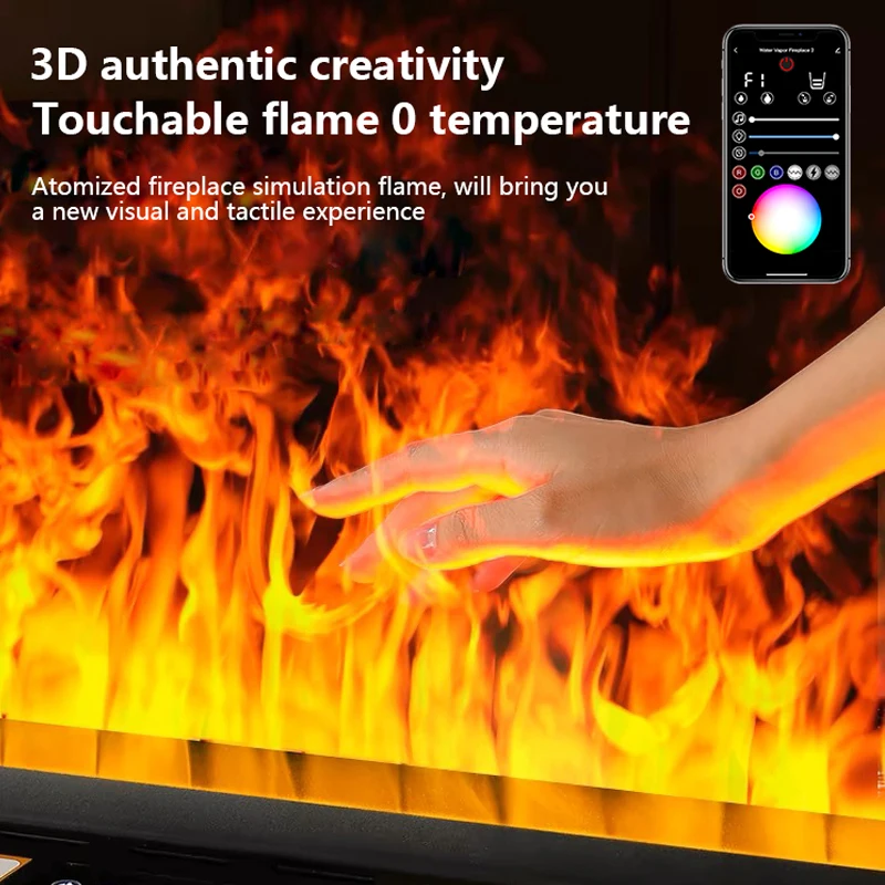リモート蒸気水蒸気暖炉屋内シミュレーション偽火災加湿器テレビ装飾 3D LED 埋め込み現代スマート電気霧化暖炉