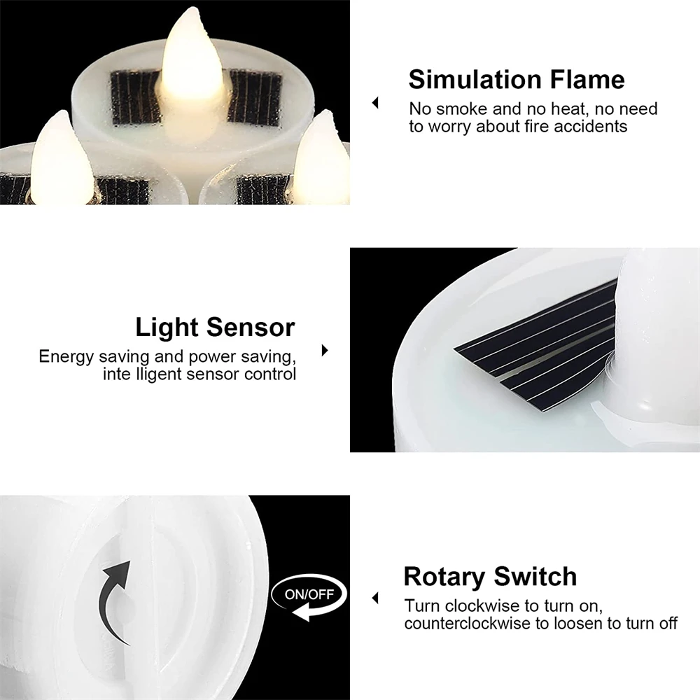 10pcs 태양 차 빛 Led 촛불 Flameless 야외 방수 태양 차 조명 파티 정원 홈 장식에 대 한 충전식 촛불