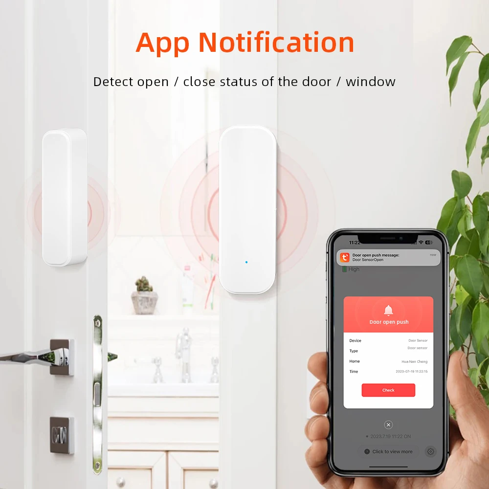 Onenuo Tuya Wifi Deur Sensor Venster Ingangssensor Beveiliging Inbreker Deur Sensor Alarm Smart Life Magnetische Deur Sensor Alexa Google