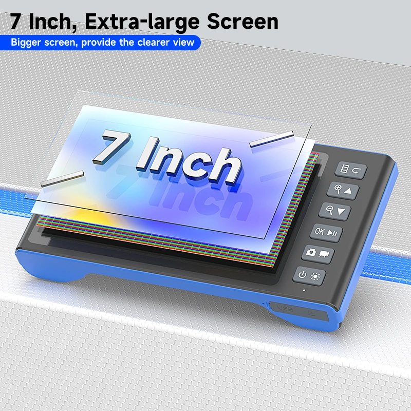 7'' IPS Screen Endoscope HD 1080P Camera 3.9mm 8mm Split Design 1-15m Rigid Cable Replaceable for Inspection Machinery Engine