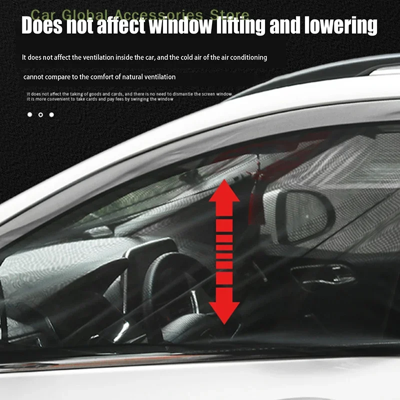 Auto Fenster Net Auto Mit Dem Auto Sonnenschirm Anti-mücken Insekten Belüftung Atmungsaktive Schattierung Kühlung Auto Tür Bildschirm Fenster
