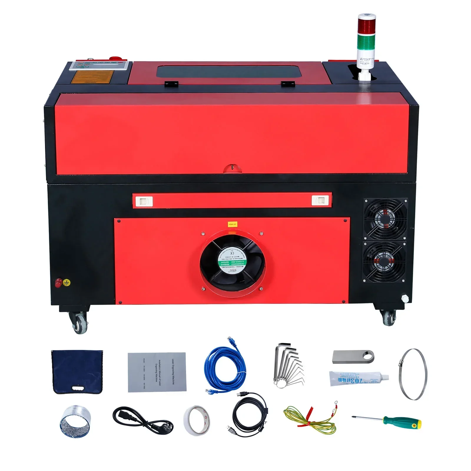 Máquina grabadora láser SIHAO CO2 50W-130W con grabado de tela de madera LightBurn/Ruida para impresión de tallado de corte Digital