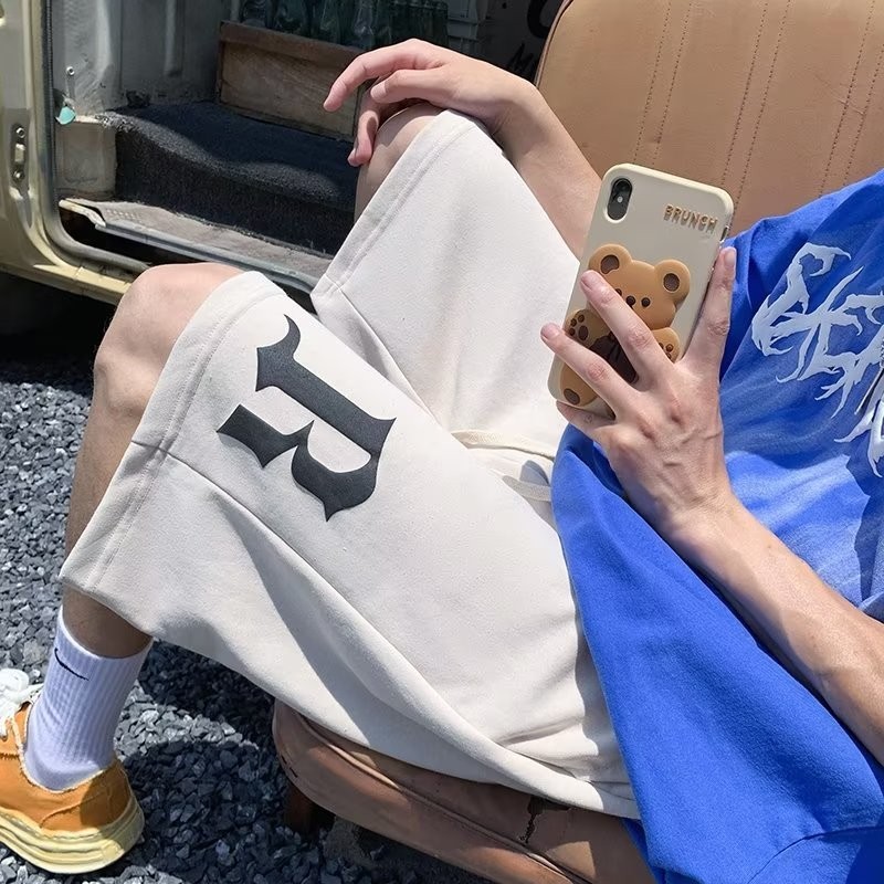 [M-8XL] hommes grand ample gothique lettre B imprimé pantalons décontractés mode pantalons de sport