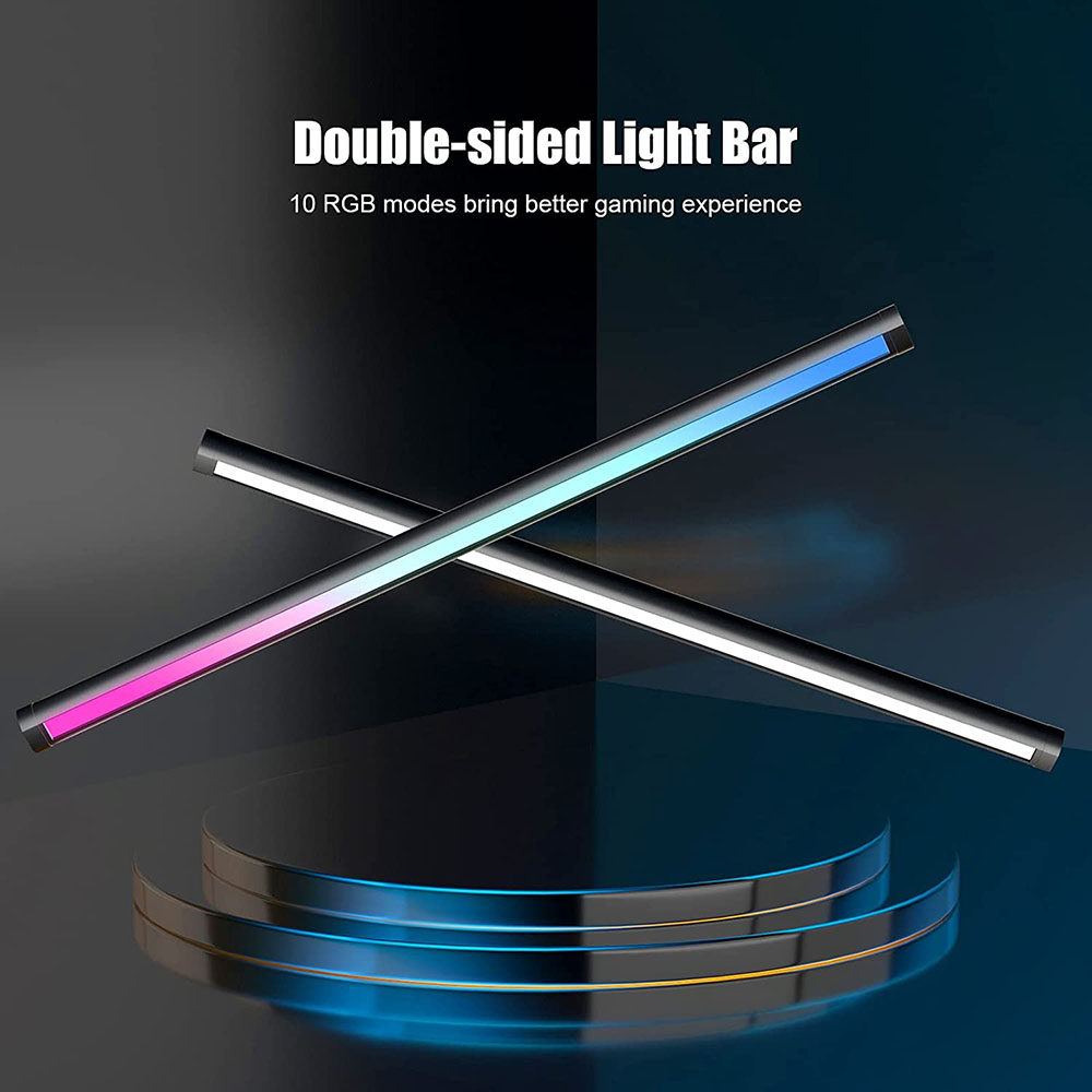 Wiscolor Barre lumineuse LED avec rétroéclairage RVB, lampe de bureau, moniteur, musique, ambiance pendante, lampe de table, écran PC, maison, bureau, jeu