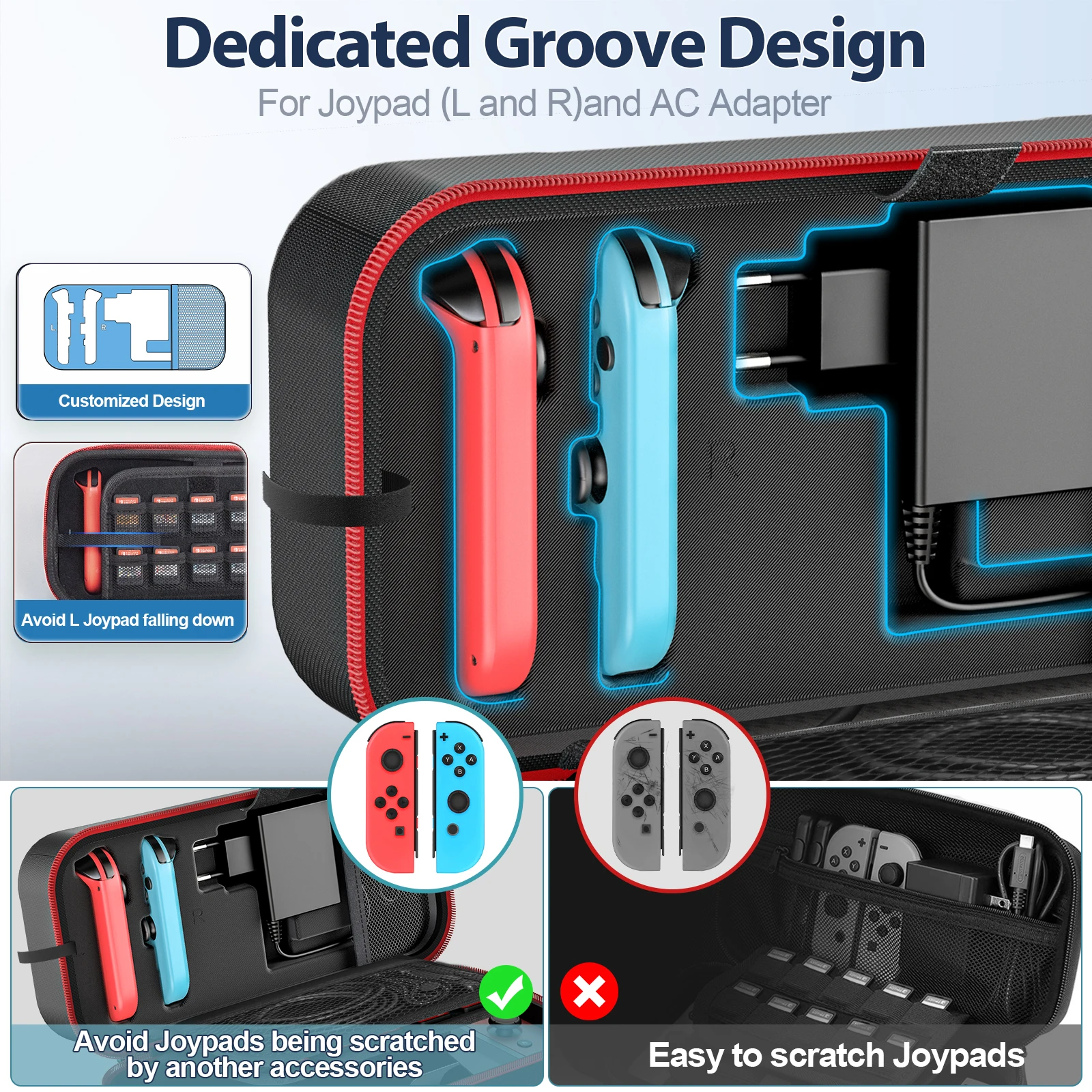 OIVO Large Storage Bag for Switch Portable Carrying Protective Case Anti-Scratch Waterproof Travel Bag for Nintendo Switch OLED
