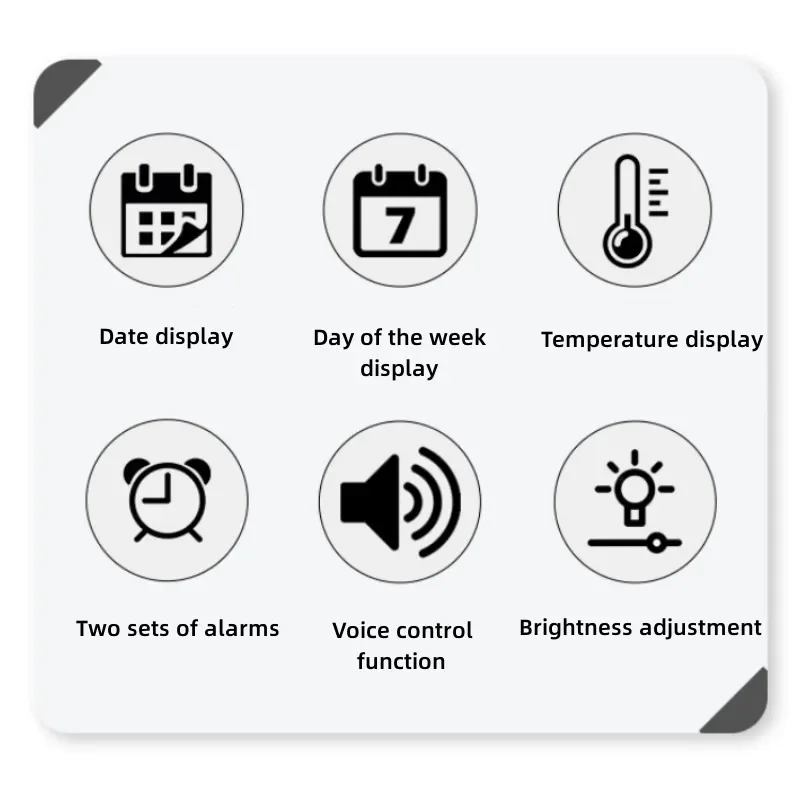 Reloj de pared Digital grande con Control por voz, reloj de mesa con repetición DST y fecha de temperatura, reloj LED montado en la pared con alarma Dual de 12/24H