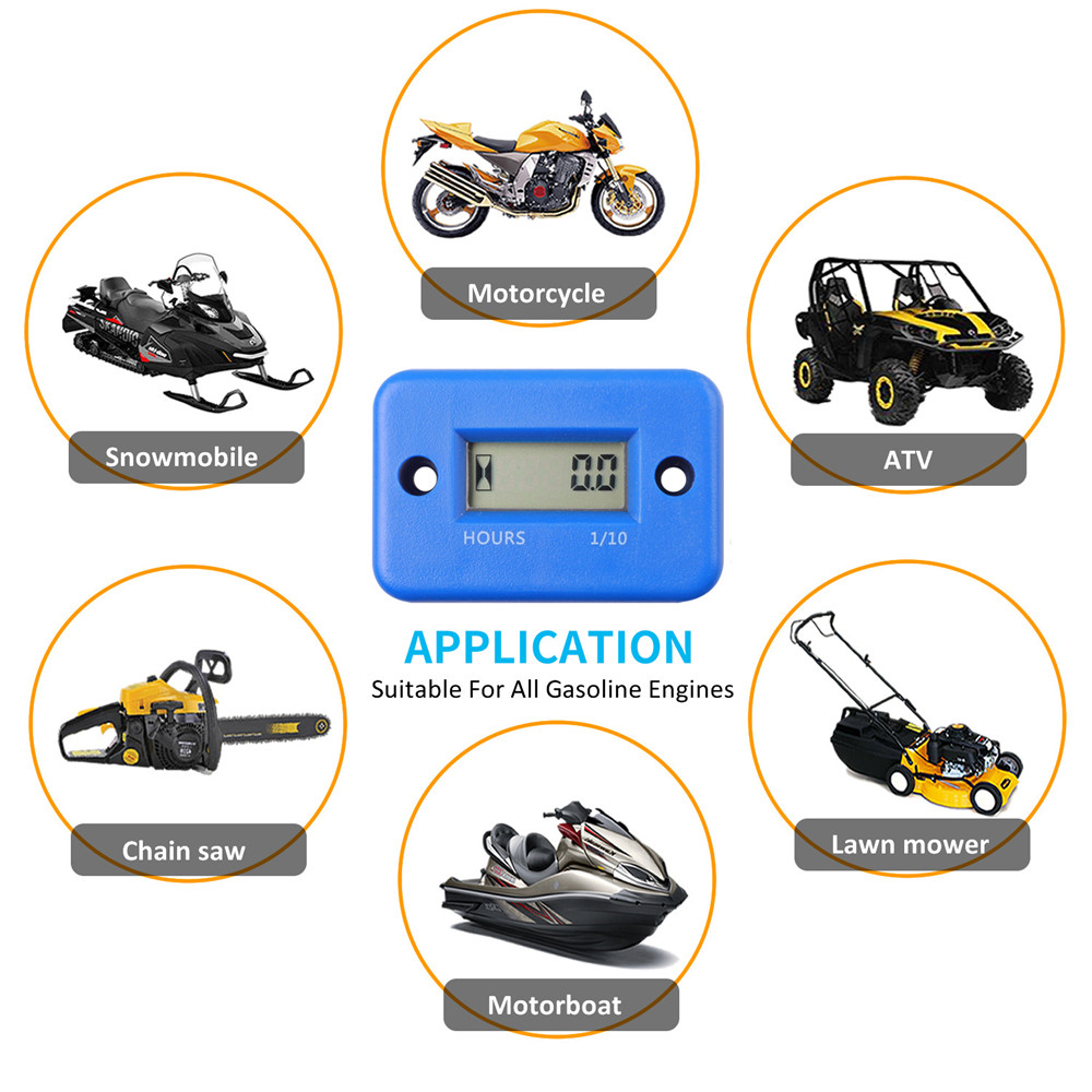 デジタルlcdアワーメーター,自転車,オートバイ,atv,スノーモービル,ボート,スキー,ダートガスエンジン用の防水ディスプレイ