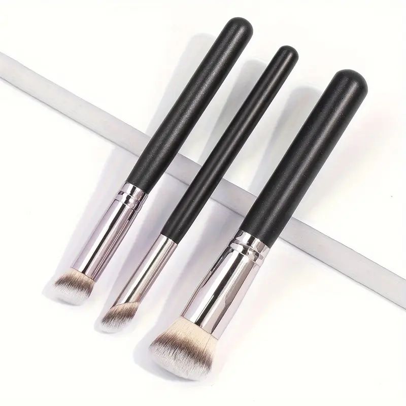 1/3pcsMakeup Brush Set, Concealer and Foundation Makeup Brush- Nylon Bristlefor All Skin Types, ABS HandleConvenient Travel Size