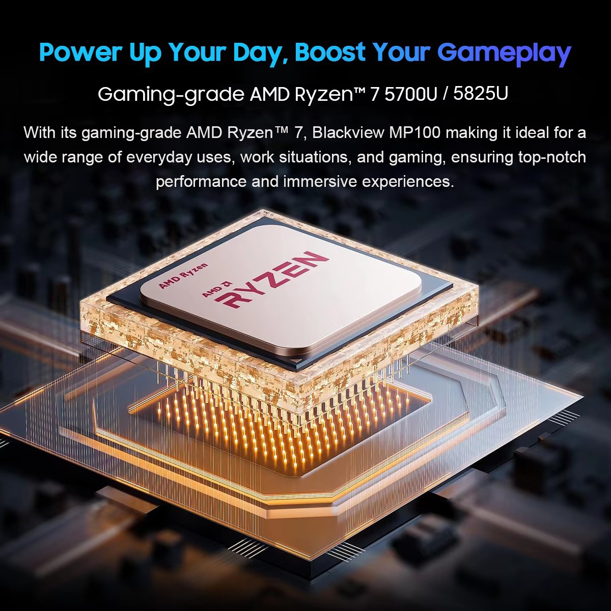 Blackview MP100 NUEVO Mini PC AMD R7 5700U/5825U Windows 11 8 núcleos 16 hilos 16GB DDR4 512GB/1TB SSD WiFi 6 Mini computadora PC