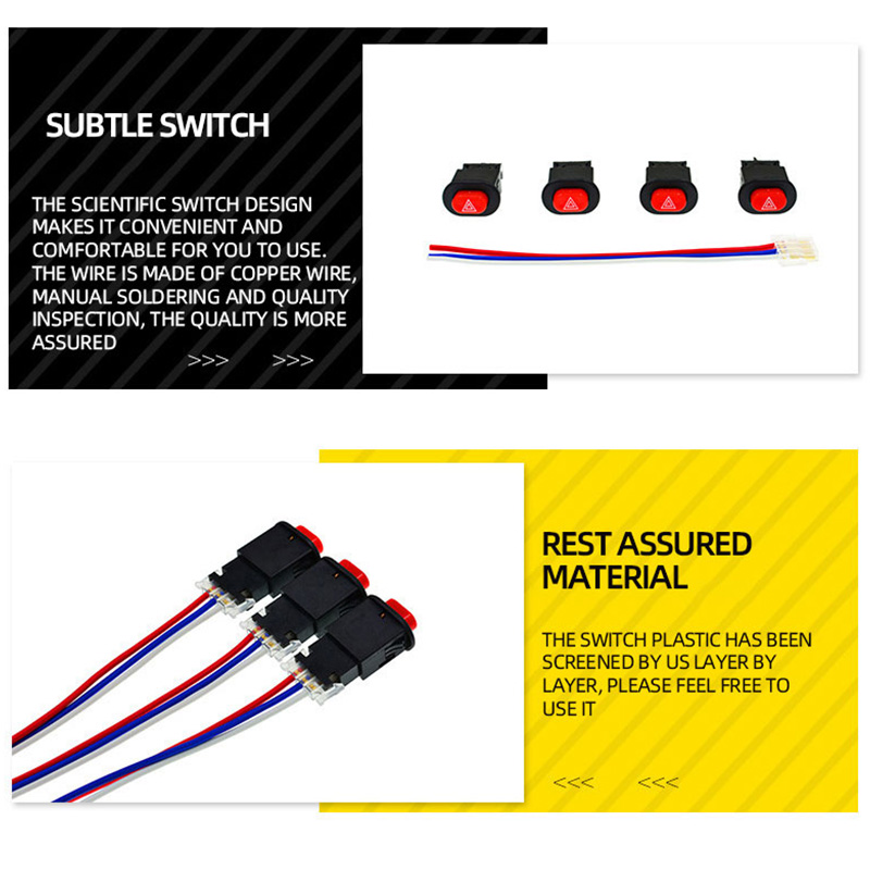 Motocyklowy podwójny przełącznik lampy błyskowej Przycisk włącznika świateł awaryjnych Flash Ostrzeżenie Skuter Pojazd elektryczny Zmodyfikowana lampa sygnalizacyjna awaryjna