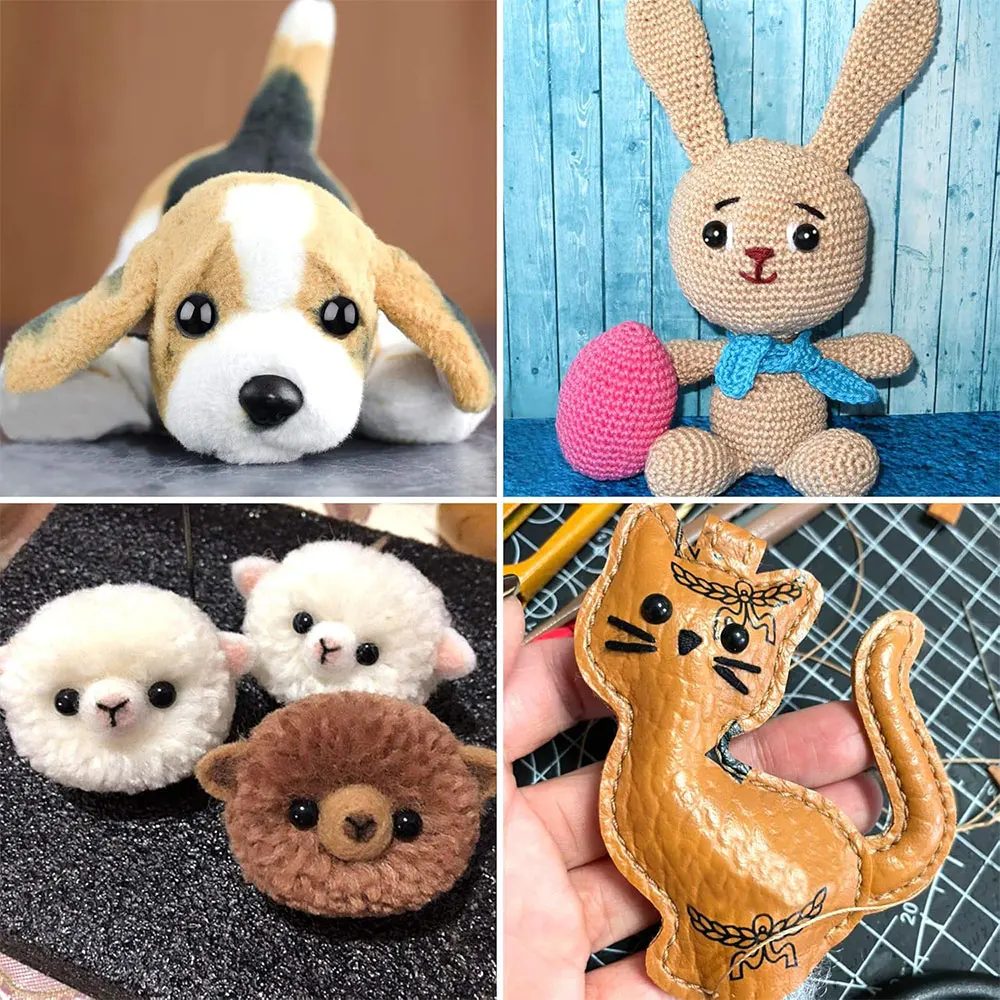 100 stücke 5/8/10/12/14mm Schwarz Kunststoff Sicherheits Augen Für Spielzeug Amigurumi DIY Kit Handwerk Teddybär Spielzeug Auge Puppe Dekoration Zubehör