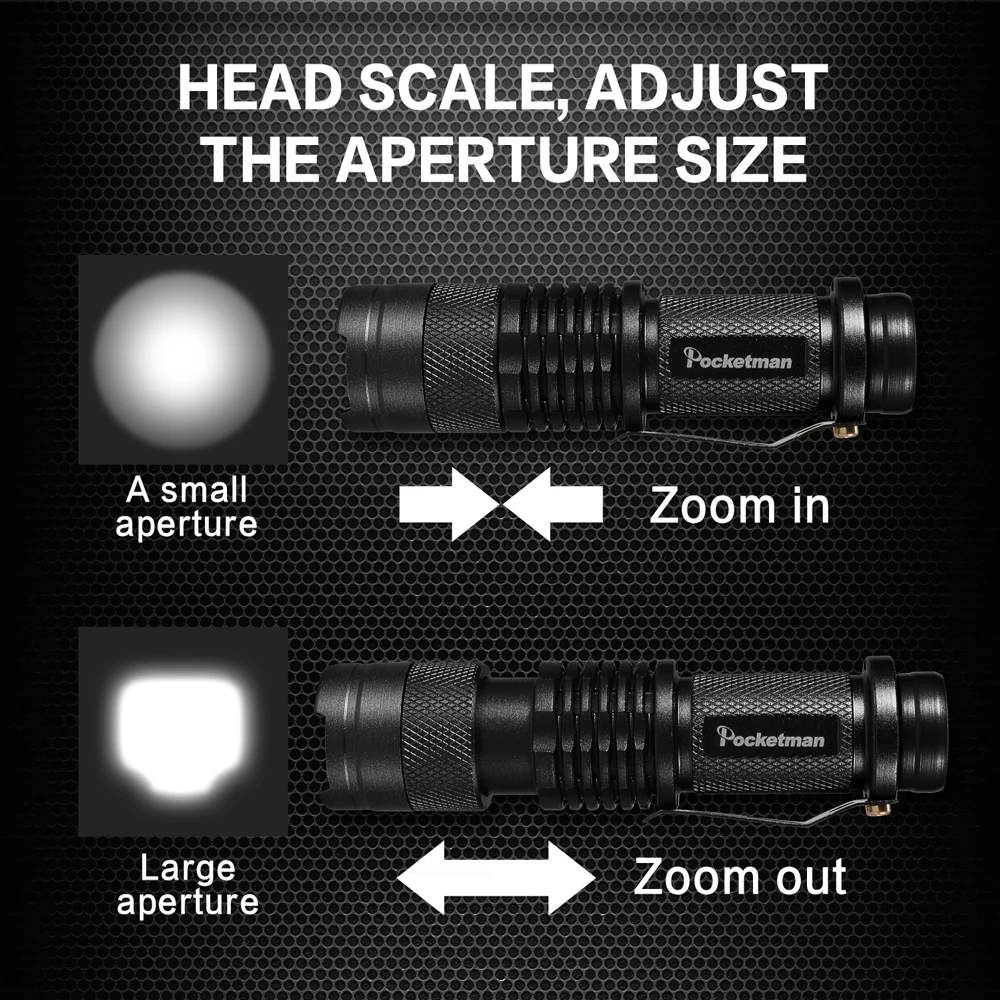 5 Stück Mini-LED-Taschenlampe, hellste taktische Taschenlampen, leistungsstarke LED-Taschenlampe, zoombare Blitzlampe, angetrieben durch AA-Batterien oder 14500