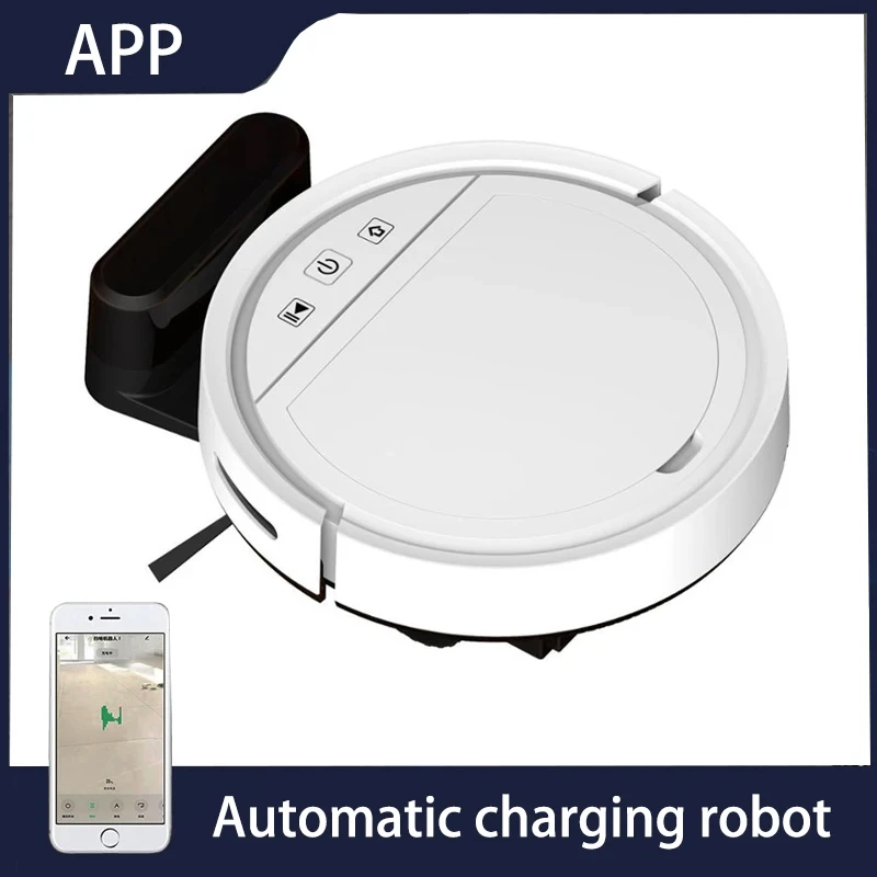 Robor-aspiradora de barrido con recarga automática, Control por aplicación Wifi, fregona de succión, suelo de alfombra, pelo de mascota, Robot automático