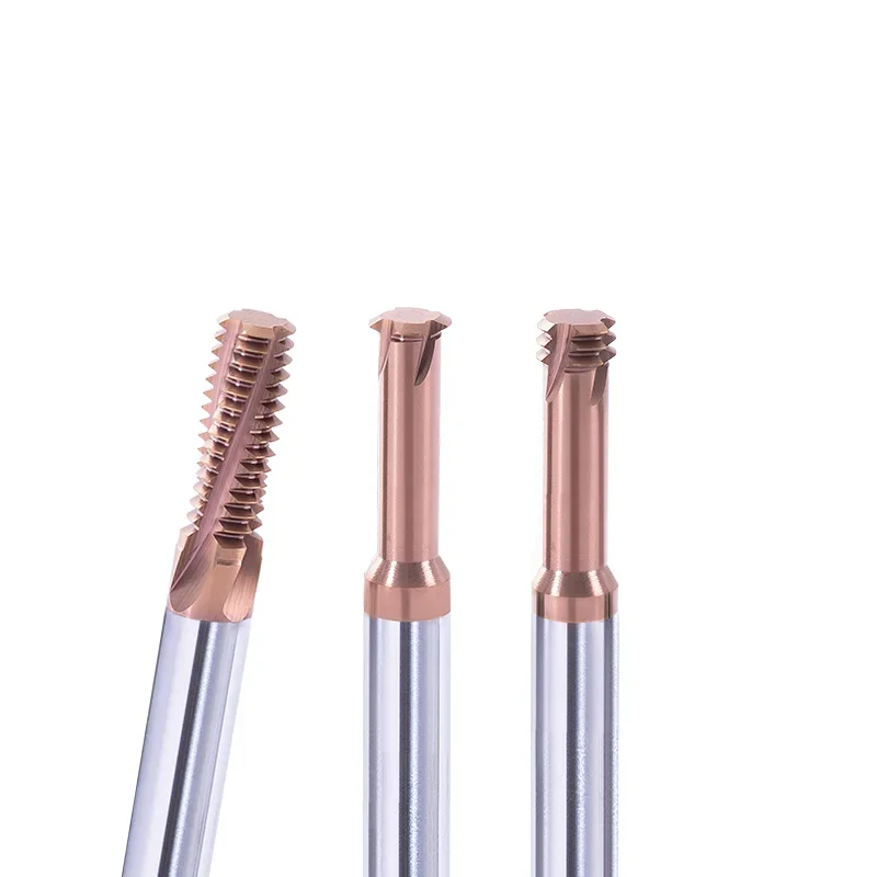 Fresa de rosca de un solo diente de carburo CNC 1 3 diente completo M1.2 M1.6 M2 M2.5 M3 M4 M5 M6 M8 M10 M12 fresado de rosca para acero