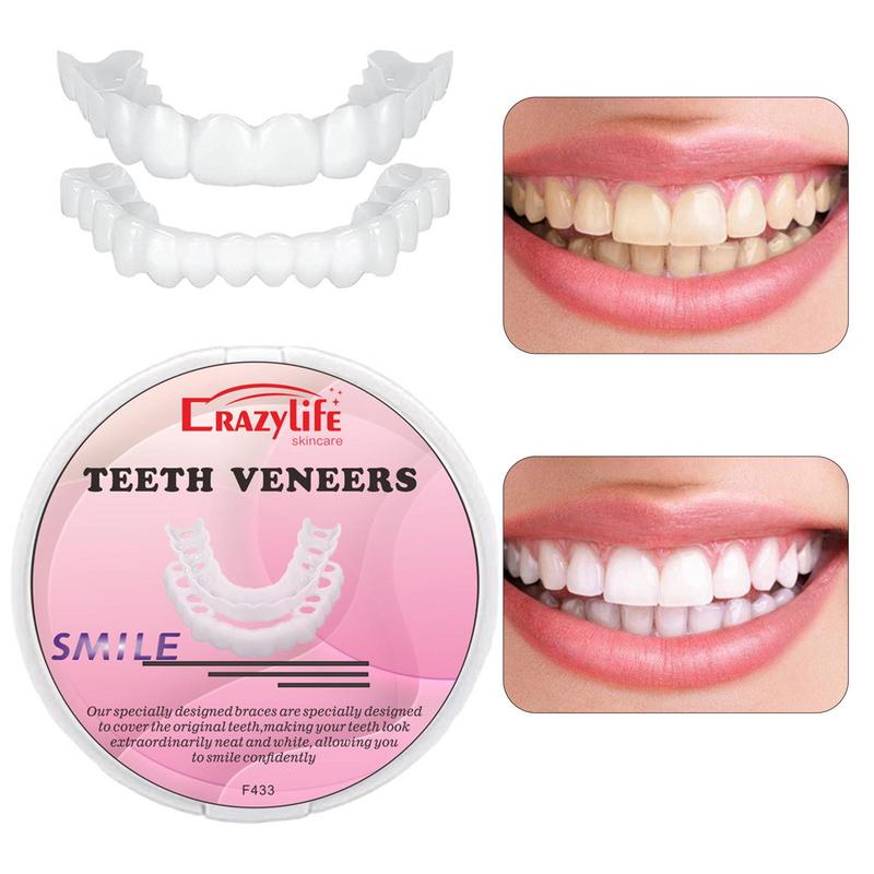 Juego de carillas dentales, cubierta de dientes falsos, carillas dentales de seguridad instantánea, sonrisa temporal, 1 Juego