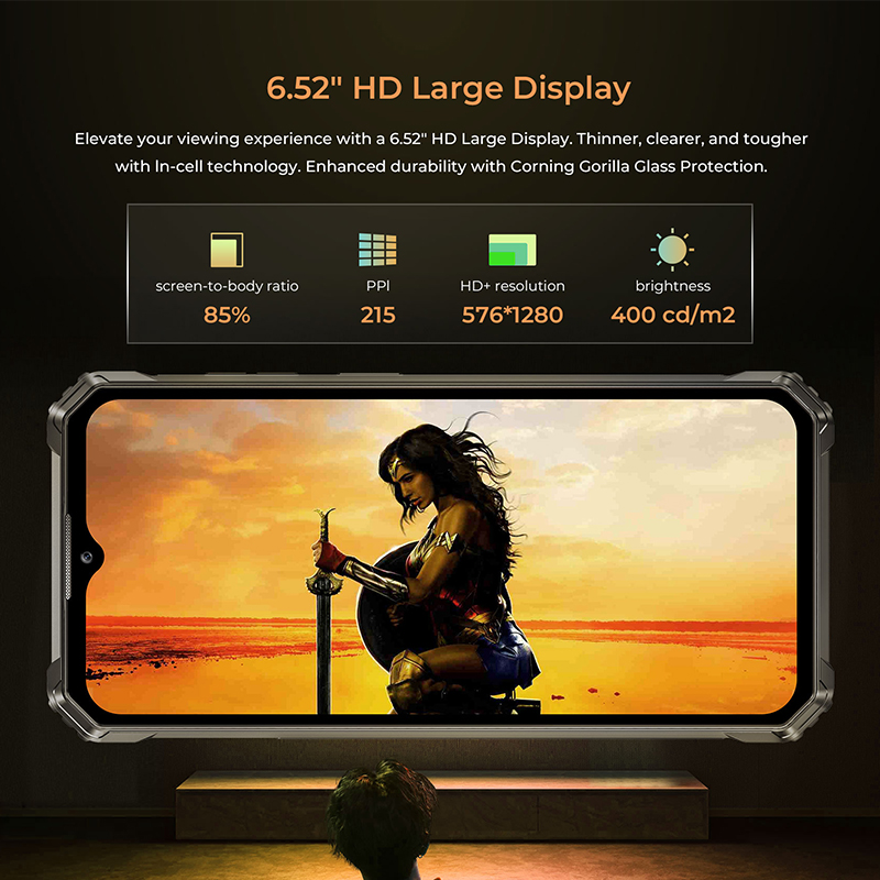 Oukitel WP28 S 견고한 스마트폰, 6.52 인치 HD 10600mAh, 8GB (4 + 4)+ 128GB, 안드로이드 14 13MP 카메라 휴대폰