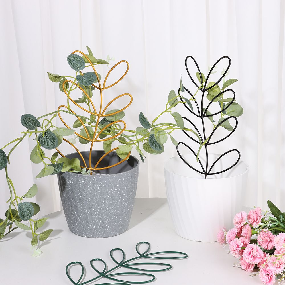 Decoration Indoor Outdoor Potted Ornament Garden Arrangement Plant Trellis Leaf Shape Bracket Vine Climbing Support