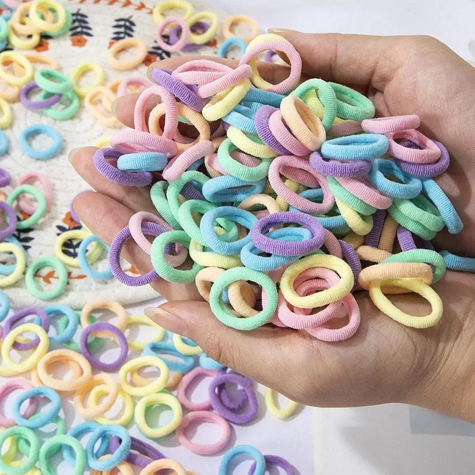 100/300/500pcs Ragazze Fasce Elastiche Dei Capelli Per Bambini Coda di Cavallo Tenere Legame Dei Capelli Elastico Scrunchie Accessori Per Capelli Per Bambini per le donne