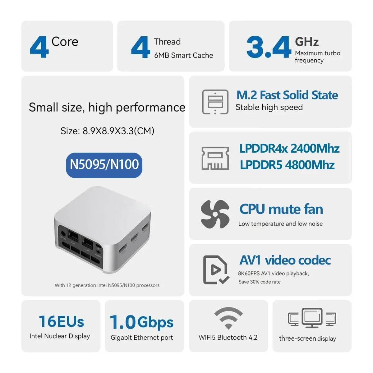¡Nuevo! FIREBAT T8 Pro Plus Mini PC Intel Celeron N5095 N100 ordenador de juegos de escritorio 8GB 16GB 256GB 512GB DDR4 DDR5 WIFI5 BT4.2