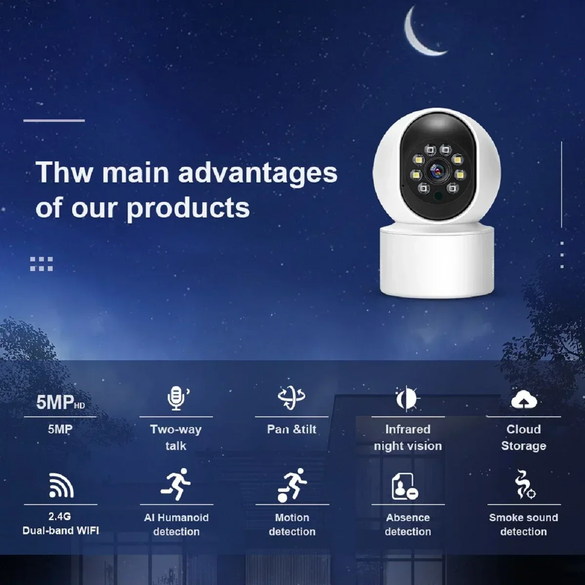 Cámara IP WiFi 4K de 8MP, Monitor de seguridad inalámbrico para bebés, compatible con Audio bidireccional, visión nocturna en Color, cámara de vigilancia para el hogar