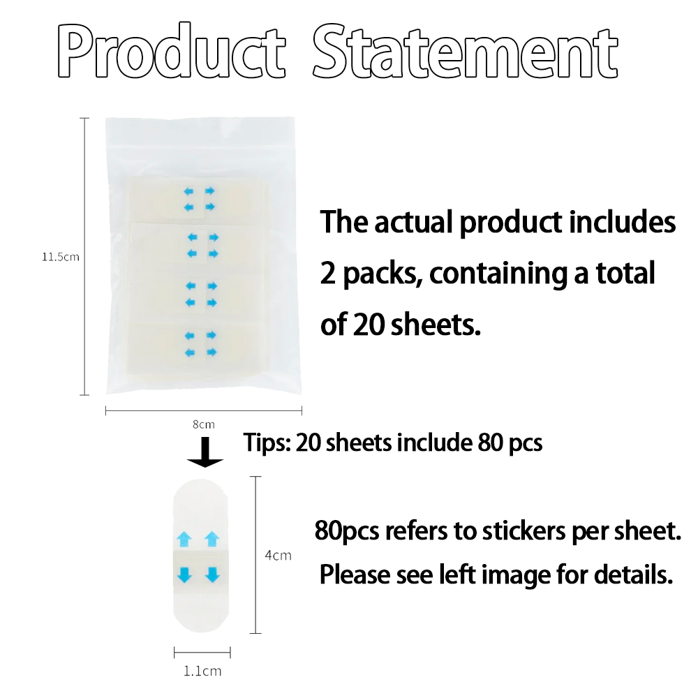 80pcs Lifting Face Stickers Invisible Transparent Thin Face Patche Lift Tools V-Shape Face Wrinkle Sagging Skin Adhesive Tape