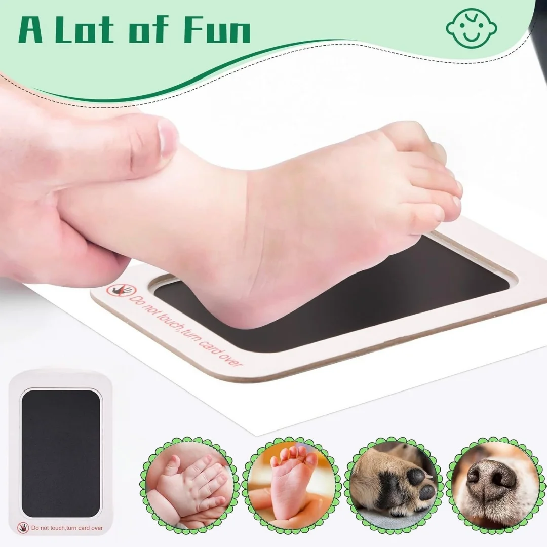 Kit de huellas de manos y huellas de bebé, almohadillas de tinta seguras y no tóxicas, kits de tinta de impresión de patas de mascotas táctiles sin tinta limpios con