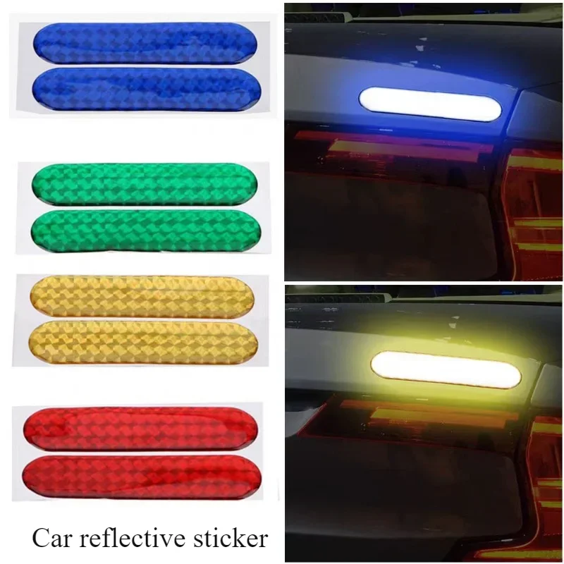 2 Stück Auto reflektierende Aufkleber Epoxidharz reflektierende Warnaufkleber Tür Antikollisionsaufkleber Epoxid reflektierende Aufkleber