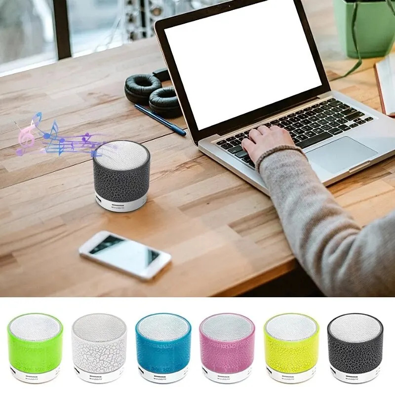Mini altavoz inalámbrico con Bluetooth, columna de sonido de música MP3 portátil con Subwoofer USB, tarjeta TF LED colorida para PC y teléfono