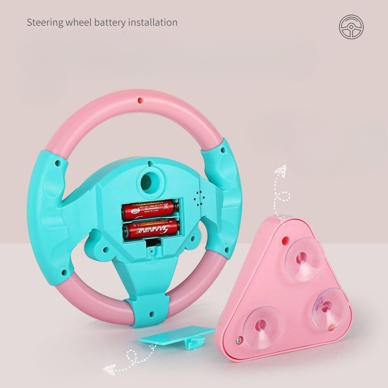 Электрическая игрушка-руль со световым звуком для маленьких детей, ранние образовательные портативные игрушки с имитацией руля вождения, вокальные игрушки