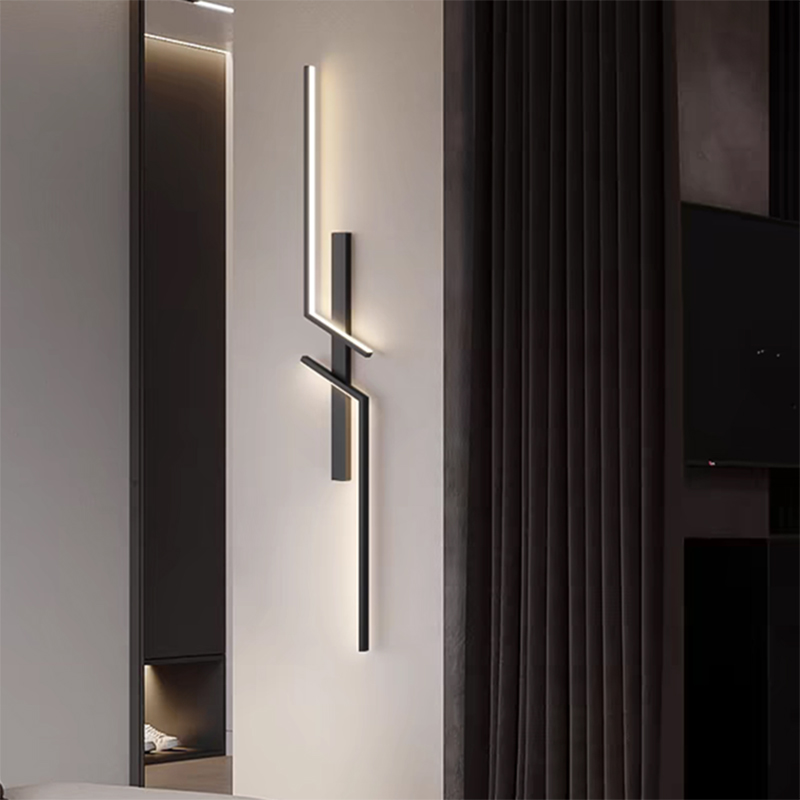 Modern LED Wall Lamp Long Bar Scone Home Decor Living Room Bedroom Minimalist Wall Light Bedside Background Interior Lighting