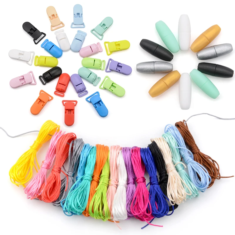 Bé Teethers Núm Vú Giả Kẹp Dây Chuyền Phụ Kiện Nhiều Màu Sắc Dây Nylon Nhựa Ly Khai Kẹp Cho Mọc Răng Vòng Cổ Làm Cho An Toàn