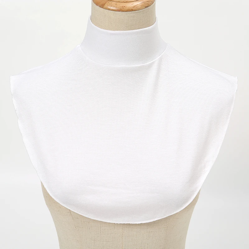 Invierno Modal alto Nack Collar falso mujeres Color sólido moda cálido cuello desmontable Jersey elástico cuello alto