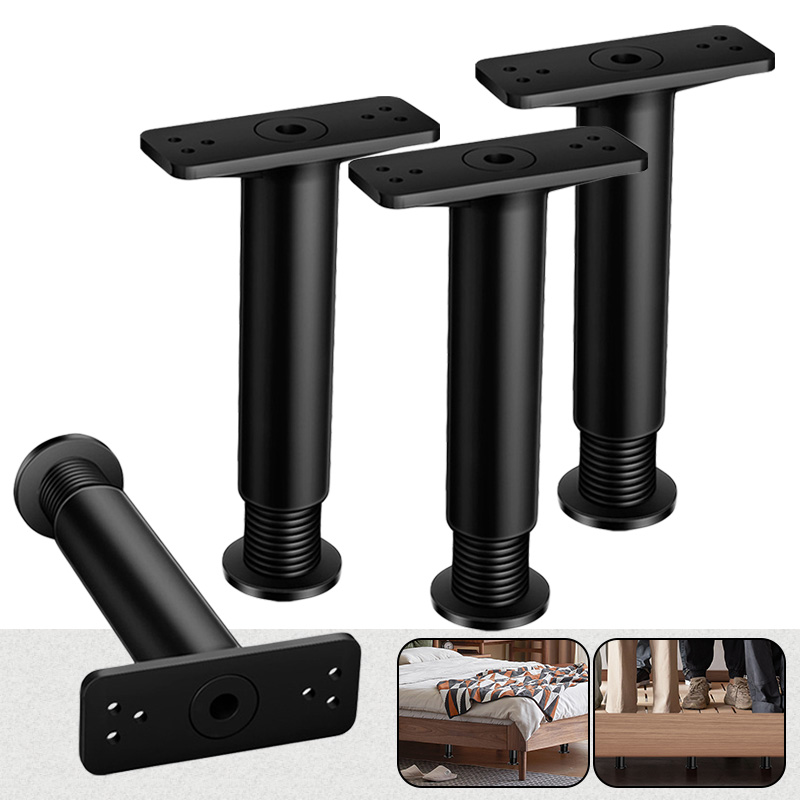 2PCS Telescopic Adjustable Heavy-Duty Support Leg for Bed Frames & Furniture - Robust Plastic Steel, Easy Install