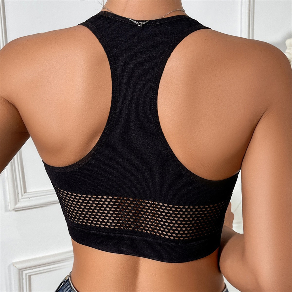Débardeur court en résille pour femmes, épaules nues, ajouré, extensible, confortable, vêtements d'extérieur, sous-vêtements pour femmes, gilet en dentelle