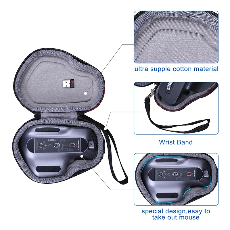 XANAD Cứng EVA Dành Cho Chuột Logitech MX Master 3/Sư 3S/Master 2S Chuột Không Dây Du Lịch mang Theo Túi Bảo Vệ