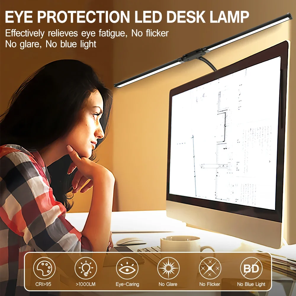 Dupla única cabeça led clipe lâmpada de mesa regulável computador candeeiros de mesa monitor luz arquiteto candeeiro de mesa para luzes de leitura de escritório