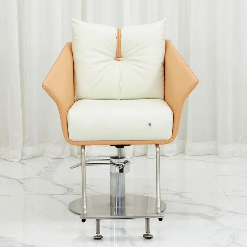 Silla de peluquería informal con teñido en caliente para barbería de alta gama, taburete de peluquería