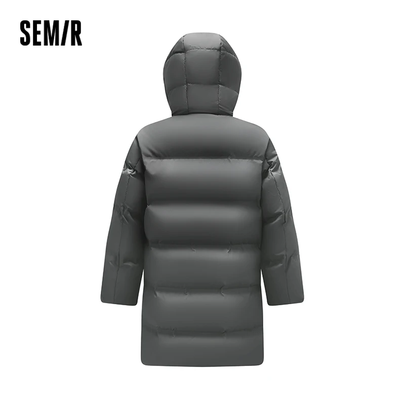 Semir jaqueta masculina longa com capuz solto simples versátil 2025 roupas masculinas de inverno agasalhos de inverno