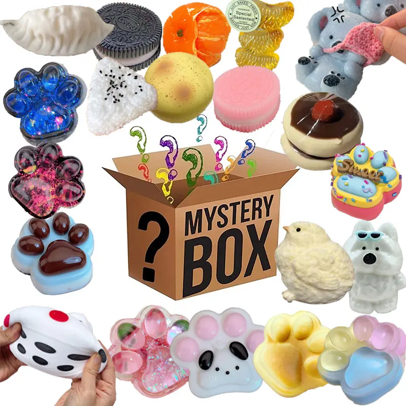 Игрушки Figet, 3 шт./компл., Mystery Kawaii Cat's Paw, имитация еды, игрушка-антистресс Squishy, игрушка для сжимания, Mochi Squishy, средство для снятия стресса
