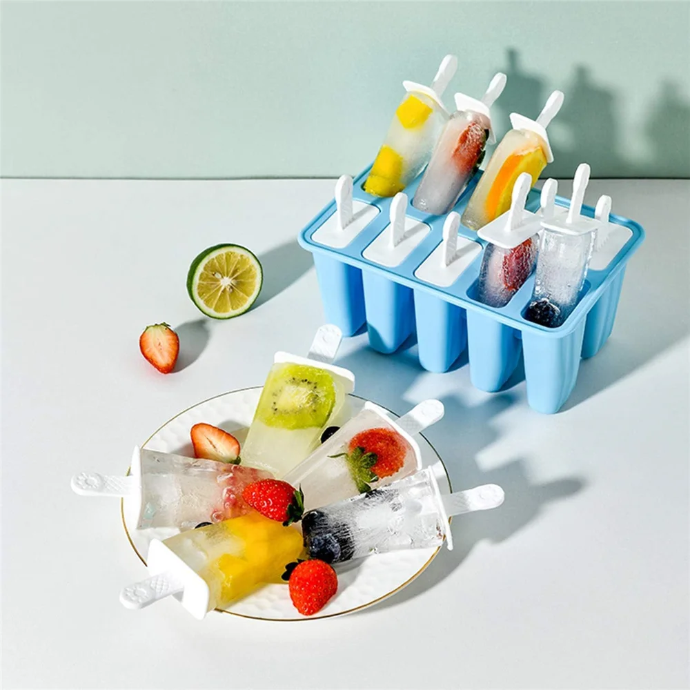 Popsicle molds 10 Pieces Popsicle Molds Silicone BPA Free Ice Pop Easy Release Popsicle Mold 10 sticks Ice Pop Easy Release Mold