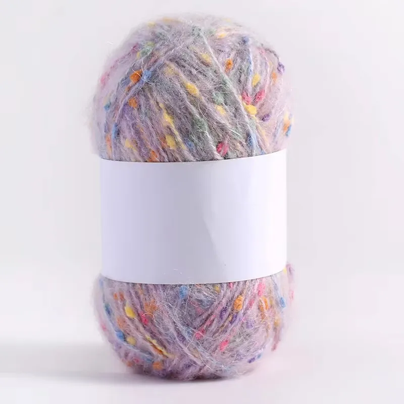 50g/kulka kolor tęczy kropka przędza moherowa miękka i wygodna ręcznie tkana szalik DIY sweter szal płaszcz Knitting szydełkowa mieszanka nici