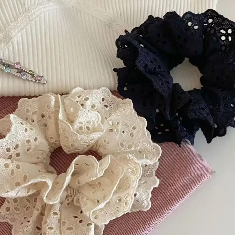 Elegancka haftowana koronkowa dwuwarstwowa opaska do włosów dla kobiet