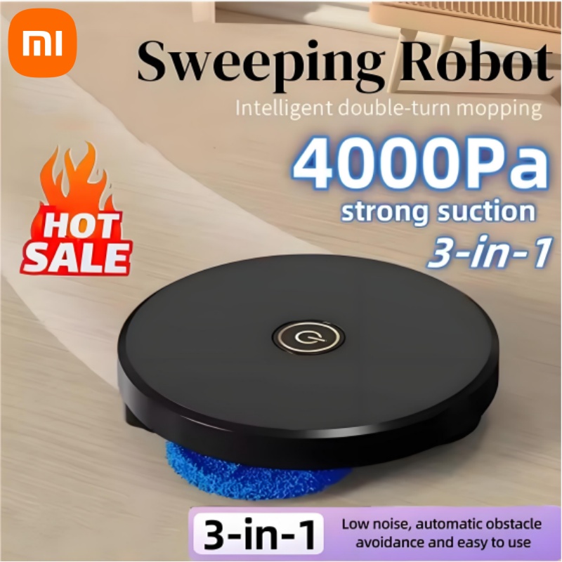 Xiaomi 3-in-1 สมาร์ท Sweeping Robot Double-TURN เครื่องดูดฝุ่นเงียบ Sweep Mop แปรง Multi-ฟังก์ชั่น 4000Pa Home Mopping เครื่อง