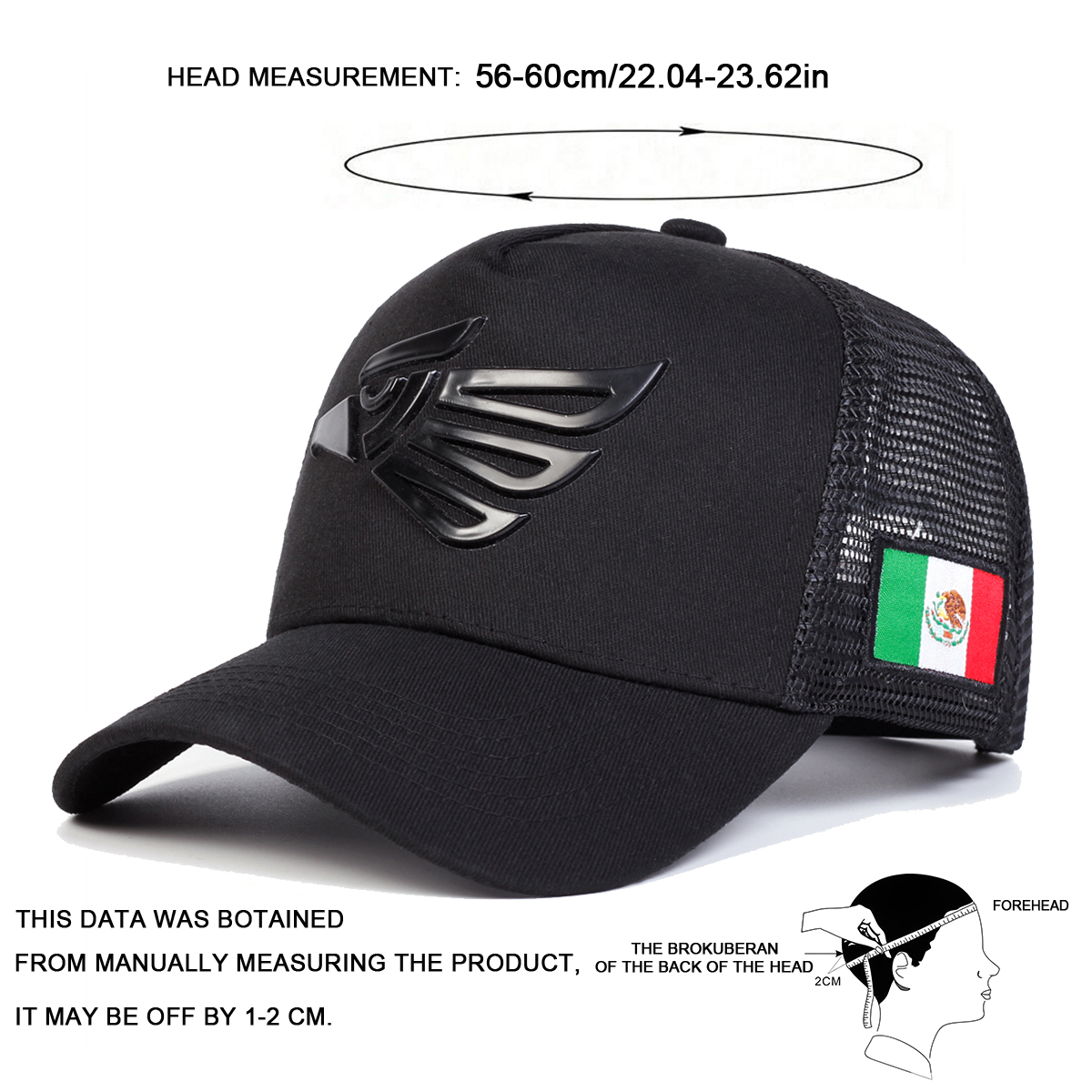 Unisex Mexican Eagle Label Baseball Net Caps Outdoor Adjustable Spring and Summer Casual Sunscreen Hat