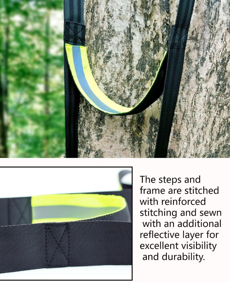 3Step Climbing Stick Aider, Tree Stand Steps, Webbing Hunting Ladders, Lightweight Rope Aider,Outdoor Climbing, Caving,Canyoning