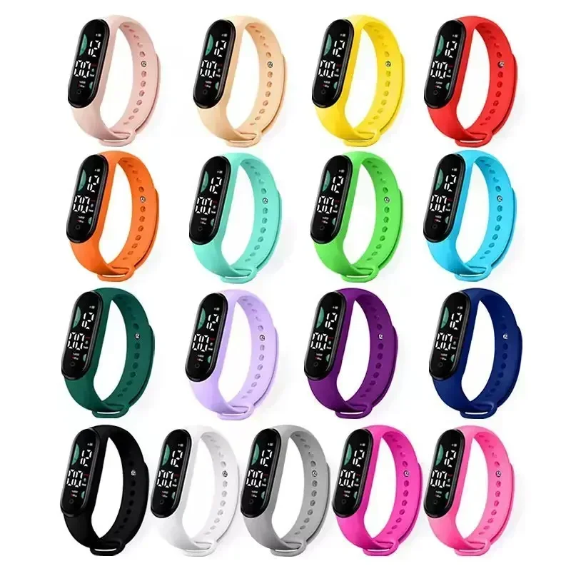 Nuevo reloj deportivo de movimiento para mujer, reloj de pulsera Digital LED electrónico, reloj impermeable táctil de silicona Simple informal a la moda