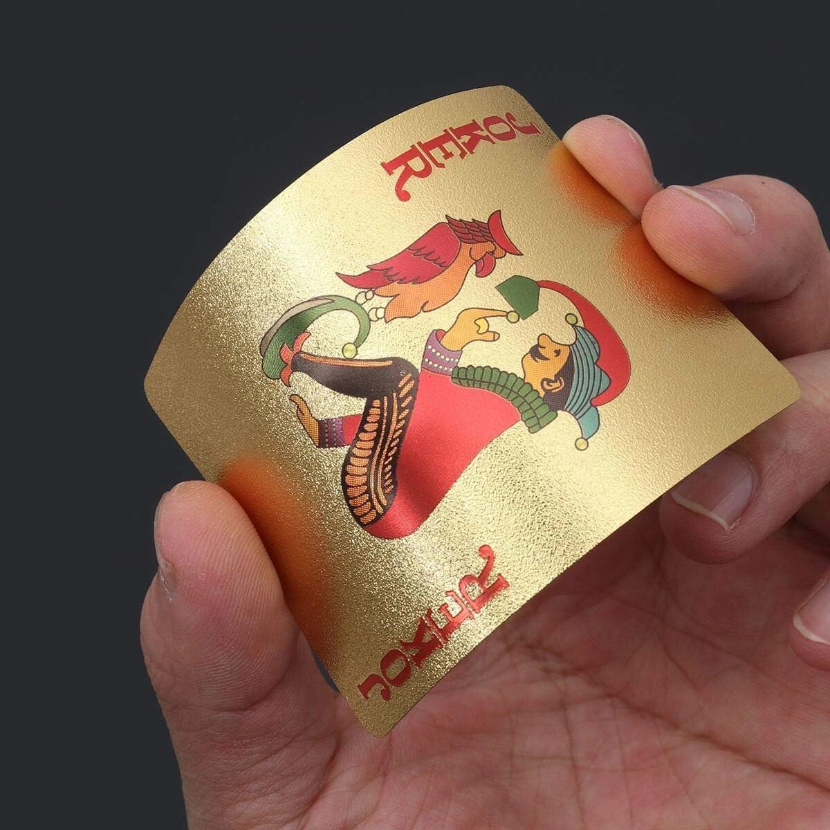 การ์ดเล่น PVC 1 ชิ้น, การ์ดเล่นความละเอียดสูงกันน้ํา, ทอง, สีดํา, ล้างทําความสะอาดได้, สําหรับงานปาร์ตี้และเกม