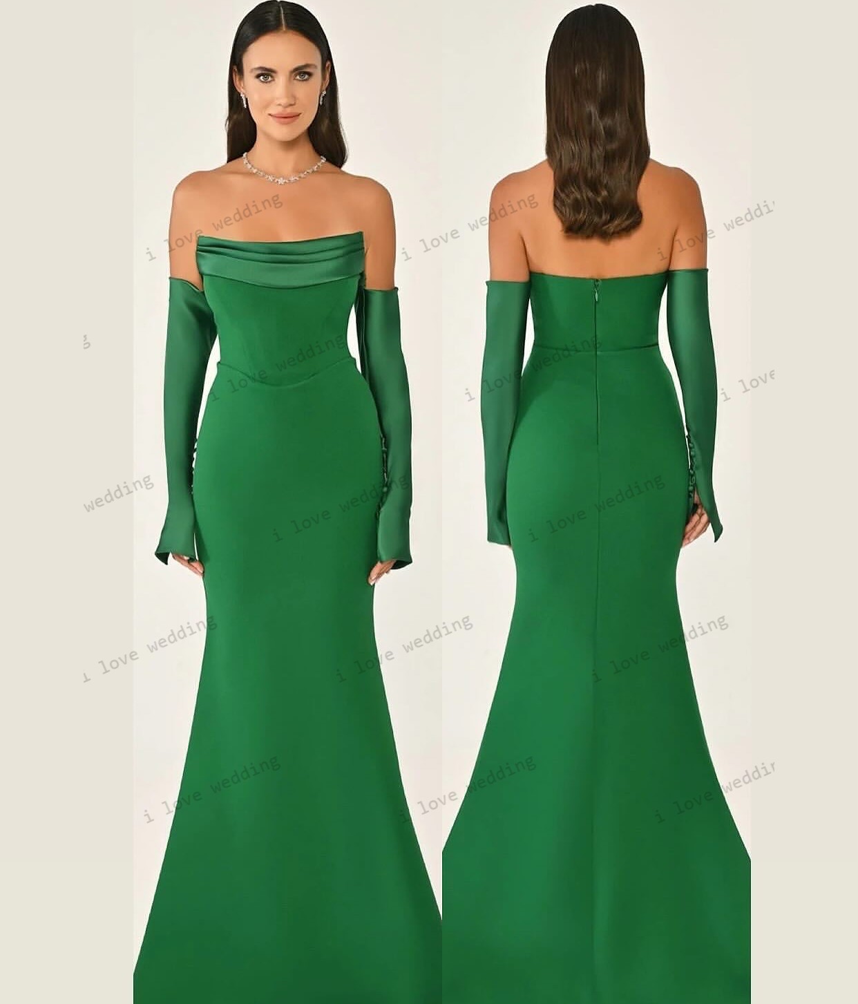 Brautjungfernkleid 2025, himmelblaues Hochzeitskleid für Frau, Gast, trägerlos, Satin, Meerjungfrau, offener Rücken, eleganter U-Boot-Ausschnitt, individuell