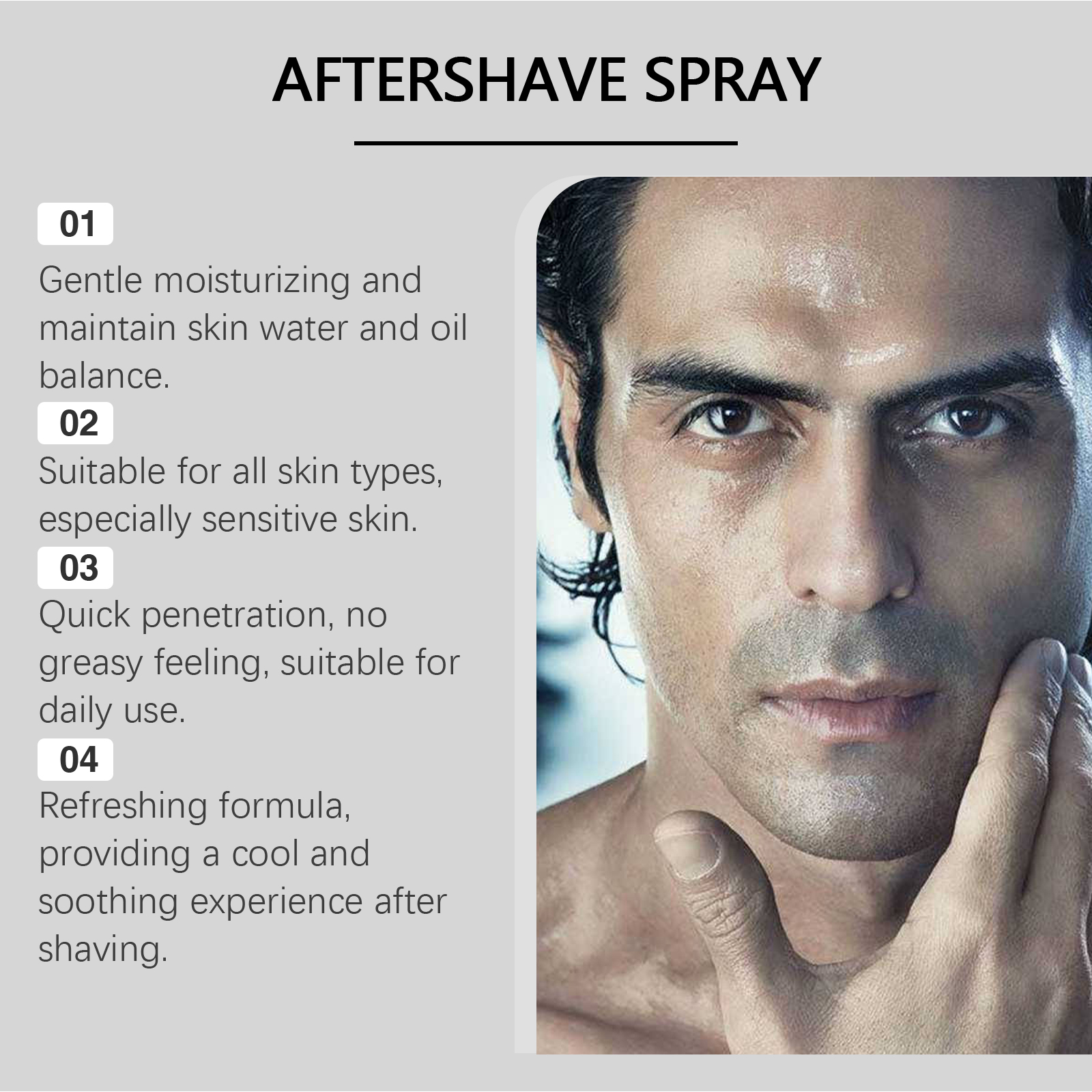 East Moon Deep Moisturizing Aftershave Spray Efficient Hydration Repair Soothe Beard Reduce Redness Swelling Non Greasy Soft