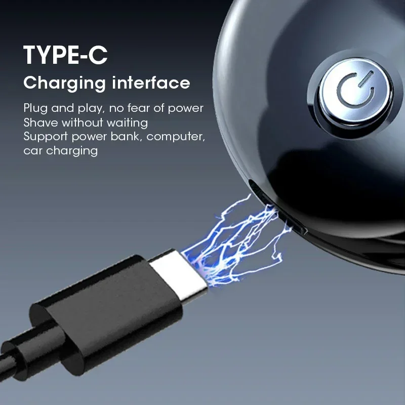 Barbeador masculino MNI atualizado 2025 - IPX7 USB-C de carga rápida, máquina de barbear aparador úmido e seco de 9000 RPM para homens navalha traseira